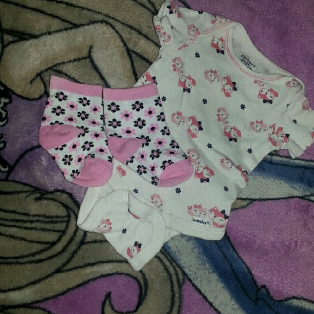 Baby Onesie and a pair of socks